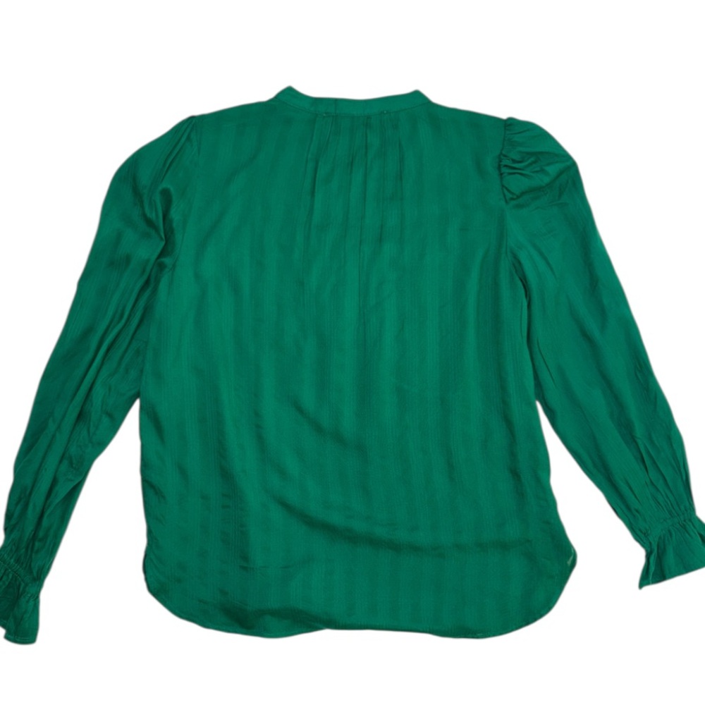 NWT LOFT Women’s Long Sleeve Shirred Yoke Style Blouse In Kelly Green Size: XSP - Picture 7 of 12